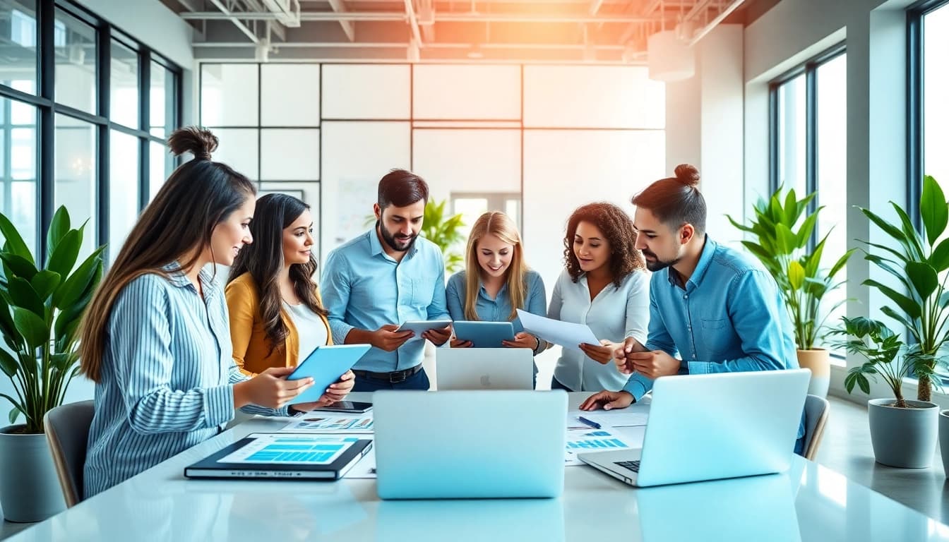 Engaging session with business automation experts near me in a modern office, showcasing teamwork.