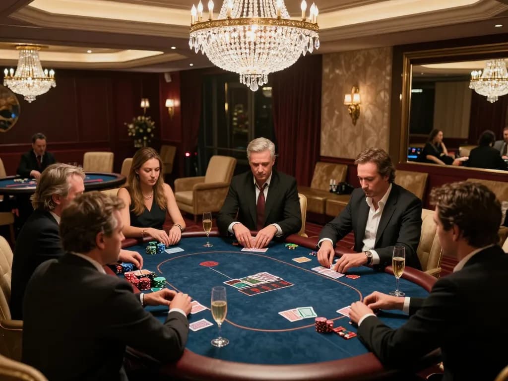 A VIP gambling experience at 789win vip with luxurious poker gameplay and chic decor