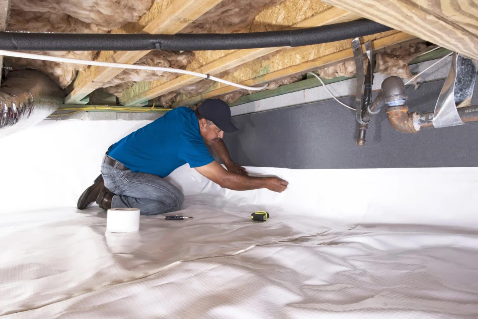 Vapor Barrier Installation From a Diverse Home Improvement Team