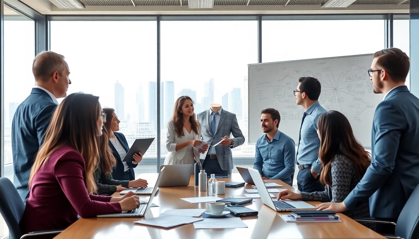 Engaging discussion led by a business coach los Angeles in a modern conference room.