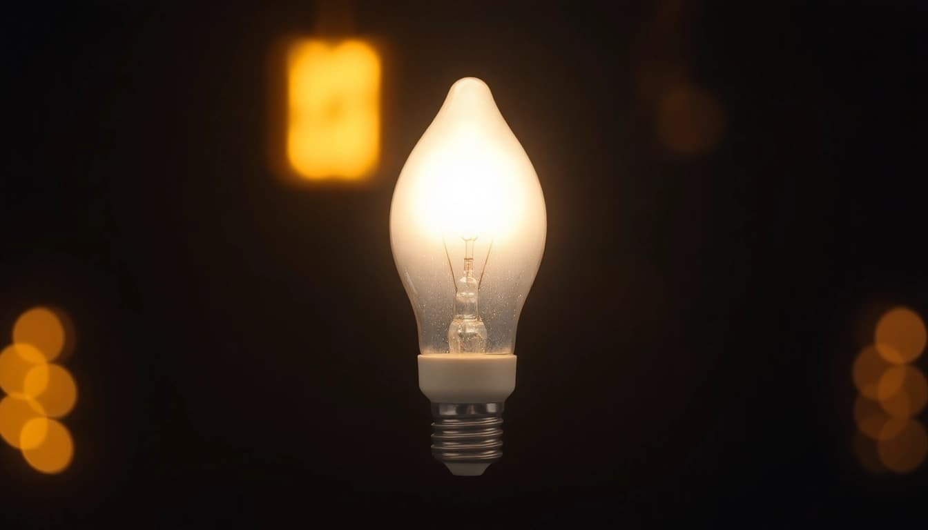 Learn what is an a19 light bulb and see its distinct pear-shaped design shining warmly in a dark setting.