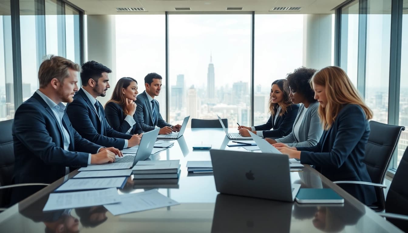 USA attorneys collaborating in a modern office environment, demonstrating teamwork and professionalism.