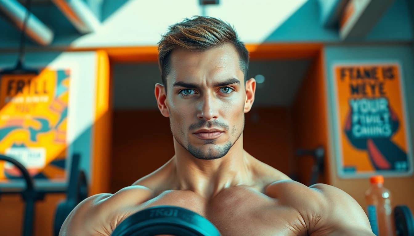 Showcase of vitality in an athlete emphasizing HGH FOR SALE benefits in a dynamic gym.