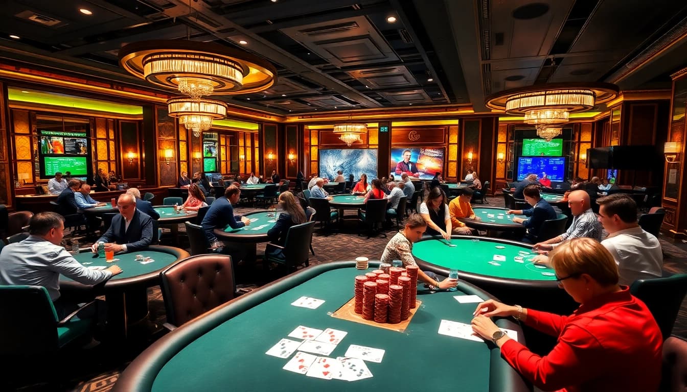 Engage in thrilling idn poker action with professional dealers and vibrant casino atmosphere.
