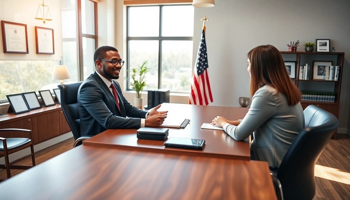 New Hampshire Immigration Attorney engaged in a client consultation, showcasing expertise and support.
