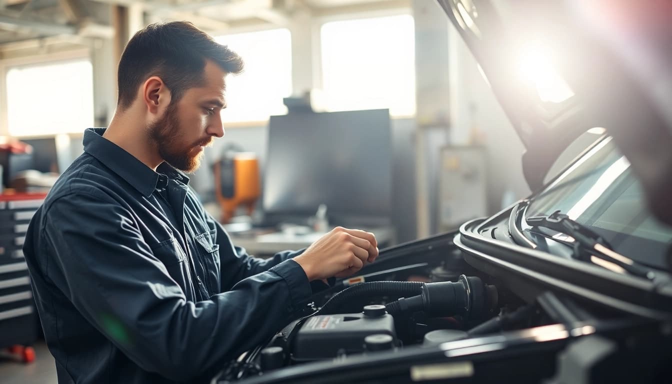 Mechanic evaluating a vehicle’s engine under an extended car warranty for comprehensive coverage.