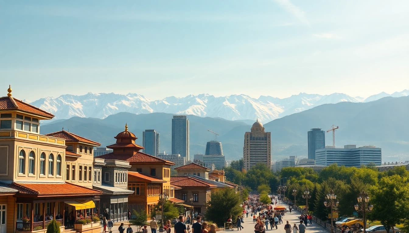 Experience Almaty's vibrant city life at https://albmaftoh.com, featuring modern and traditional architecture.