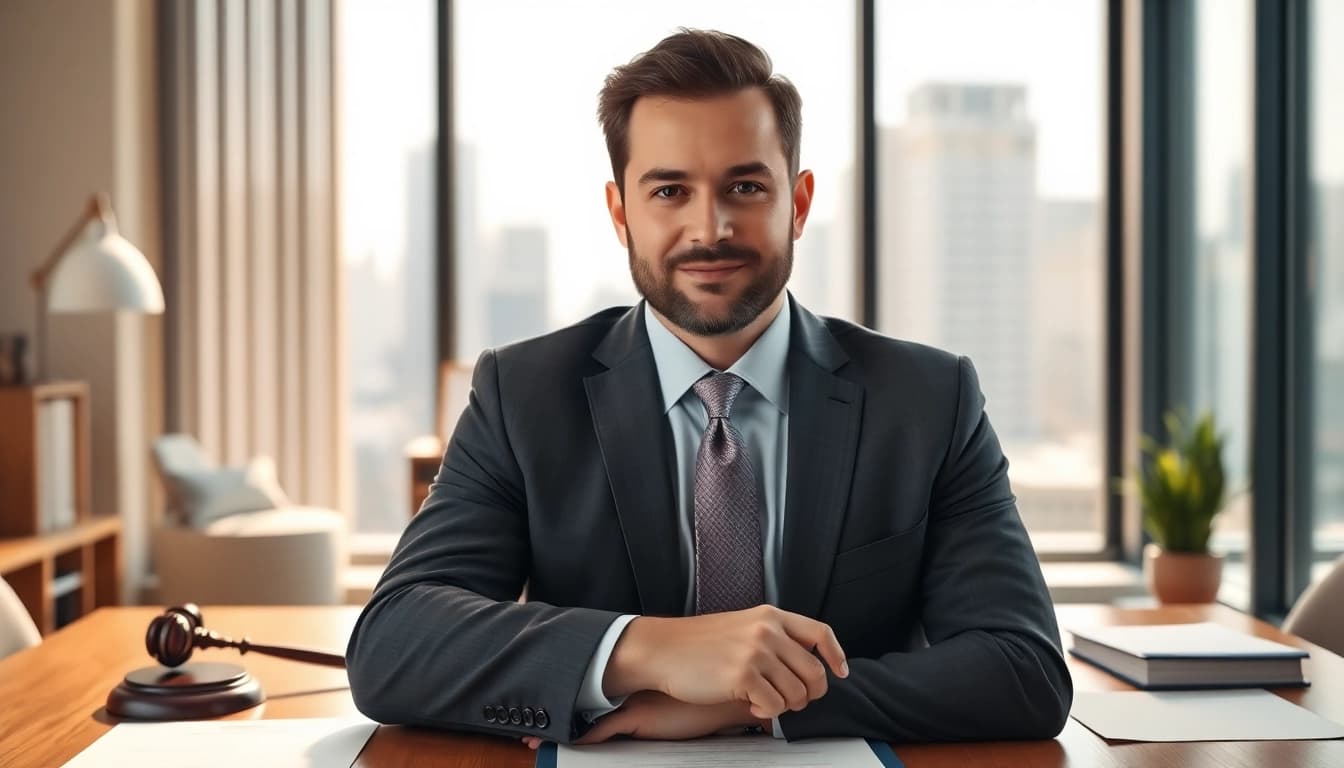 Engaged Houston Injury Attorney in an office setting, demonstrating professionalism and expertise.