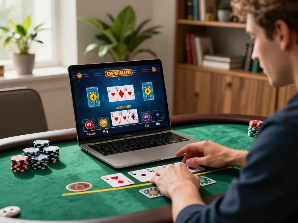Engaged player exploring SHBET800's live dealer blackjack experience on a sleek laptop.
