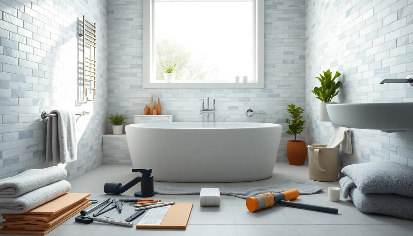 Transform your space with expert bathroom supply and fit showcased in a modern setting.