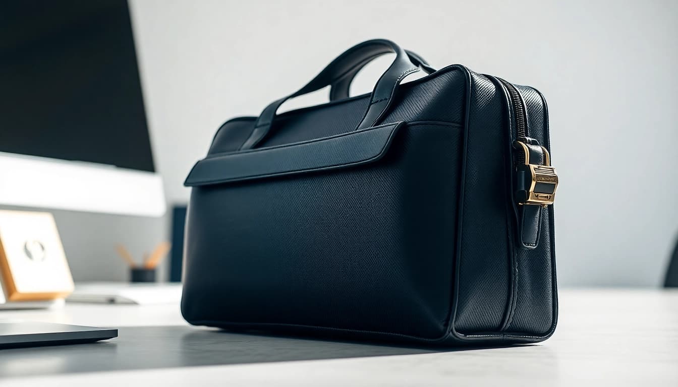 Präsentation der Handy Tasche abschließbar mit sicherem Verschluss und modernem Design.