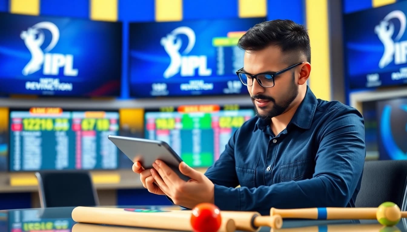 Engaging preview of prediction ipl analysis with a focused analyst examining cricket statistics.