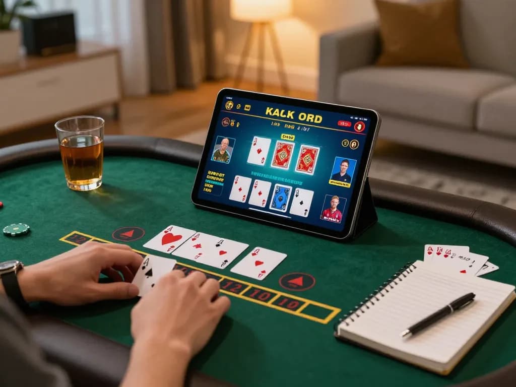 Player strategizing on alexis77 platform during live dealer blackjack session at home