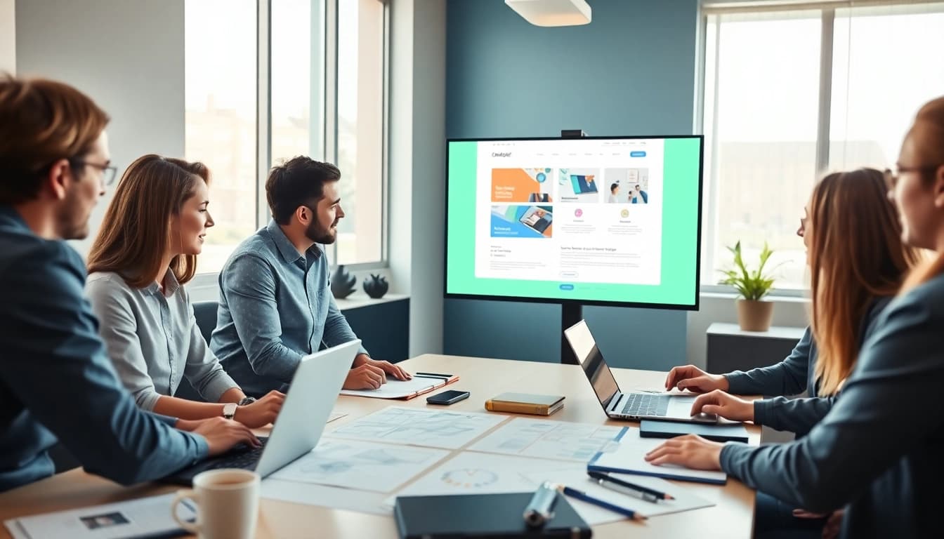 Marketing strategies discussed by a web design agency team enhancing user experience.