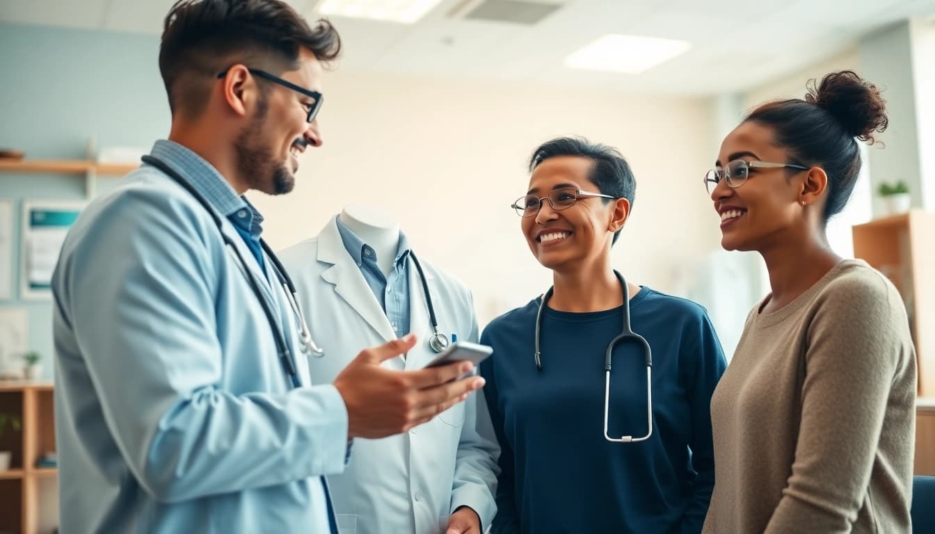 Patient receiving care from a private GP in a modern clinic, showcasing personalized service.