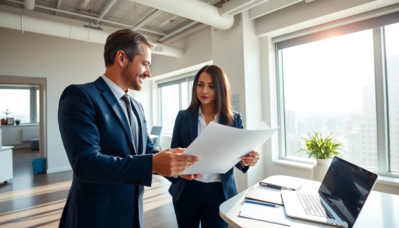 Help with large insurance claims visualized through a professional adjusting session in a modern office.