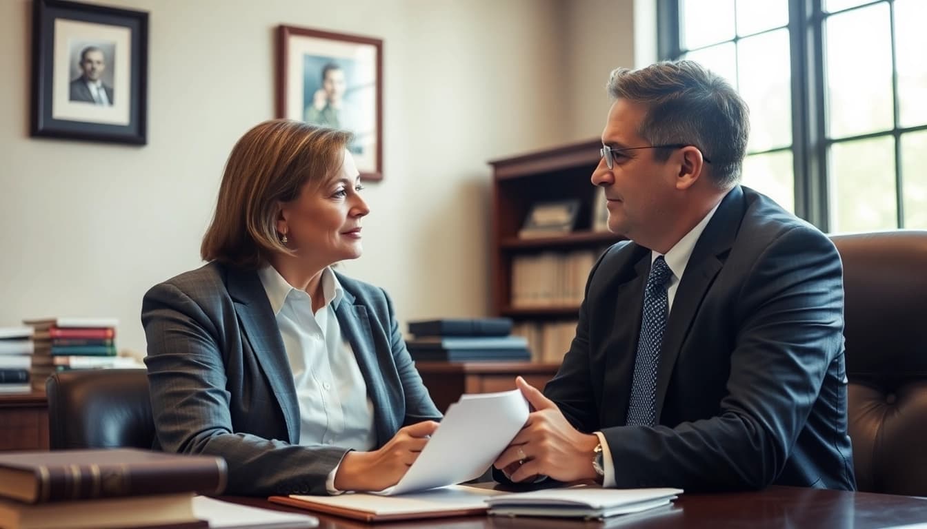 Consult with an Asheville DWI defense lawyer for legal guidance in an office setting.
