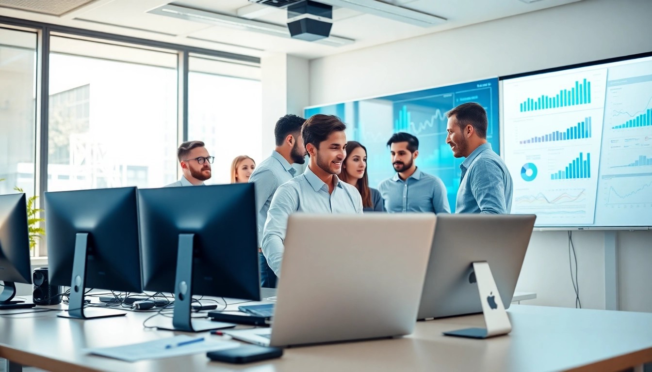 Engage with Managed IT Services through a collaborative IT support team in a modern office