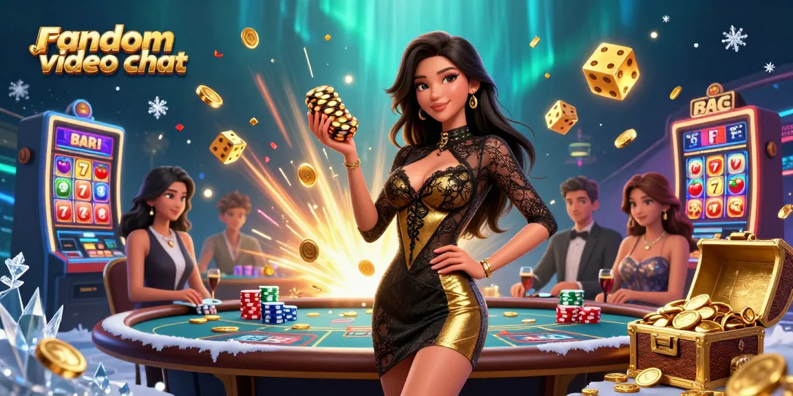 Engage in thrilling random video chat with stunning visuals of baccarat at a high-stakes casino.