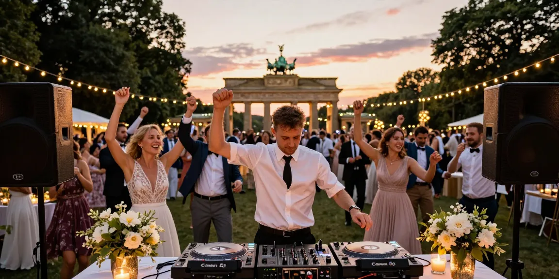 Hochzeit DJ Brandenburg mit tanzender Menschenmenge und festlicher Atmosphäre.