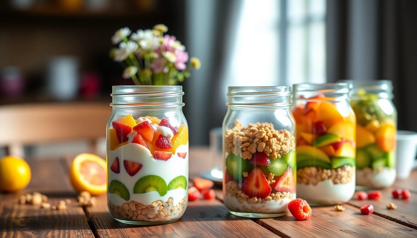 Enjoying nutritious layers of yogurt and fruits in a mason jar breakfast at https://masonjarbreakfast.com.