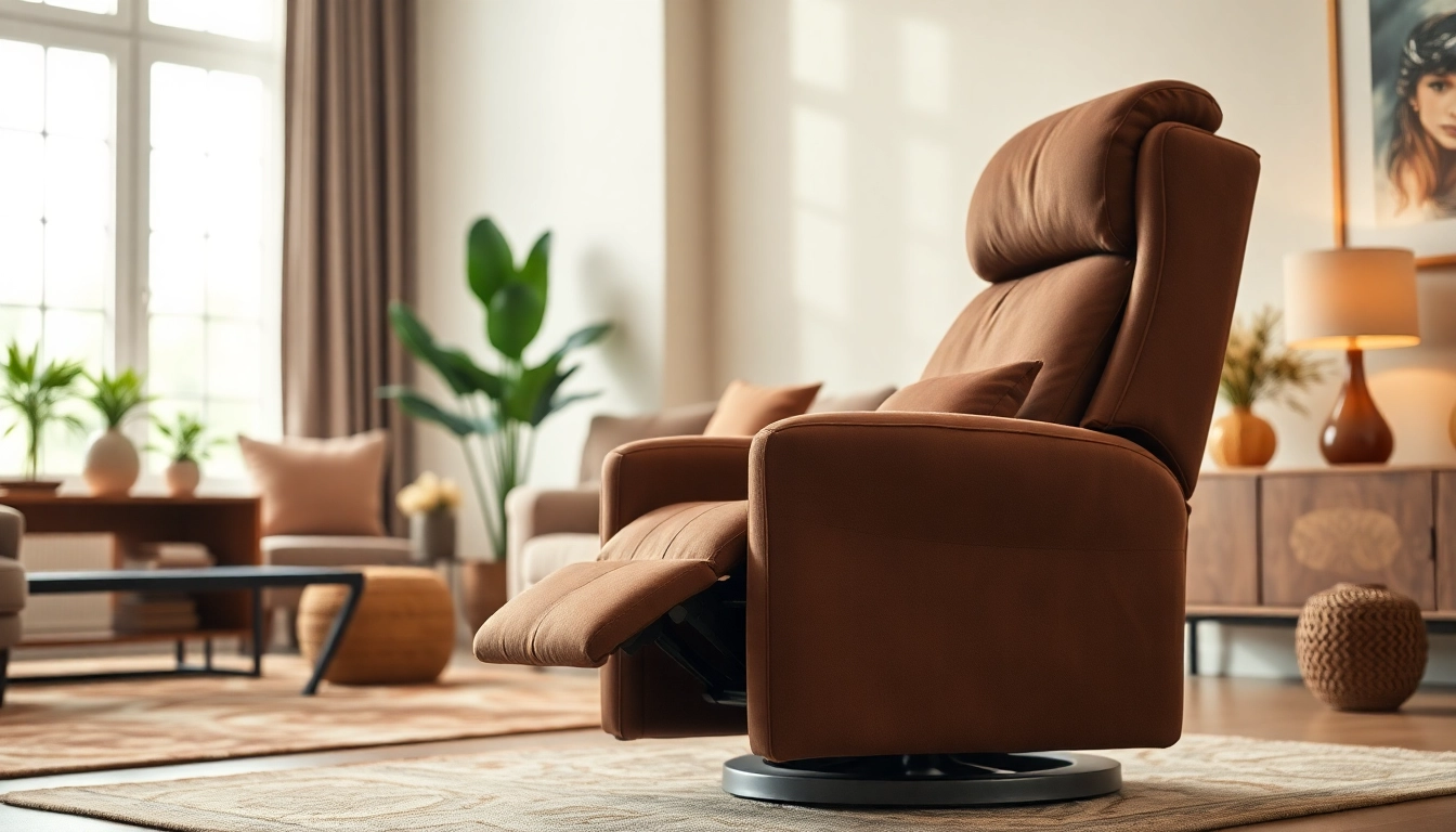 Comfortable lift chair for tall man in an elegant living room setting, emphasizing style and support.