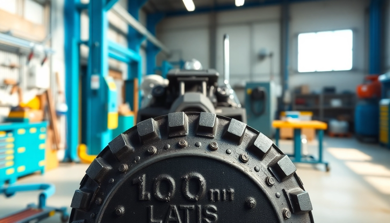 Showcase the das 140 model prominently in an industrial workshop with vibrant blue accents.
