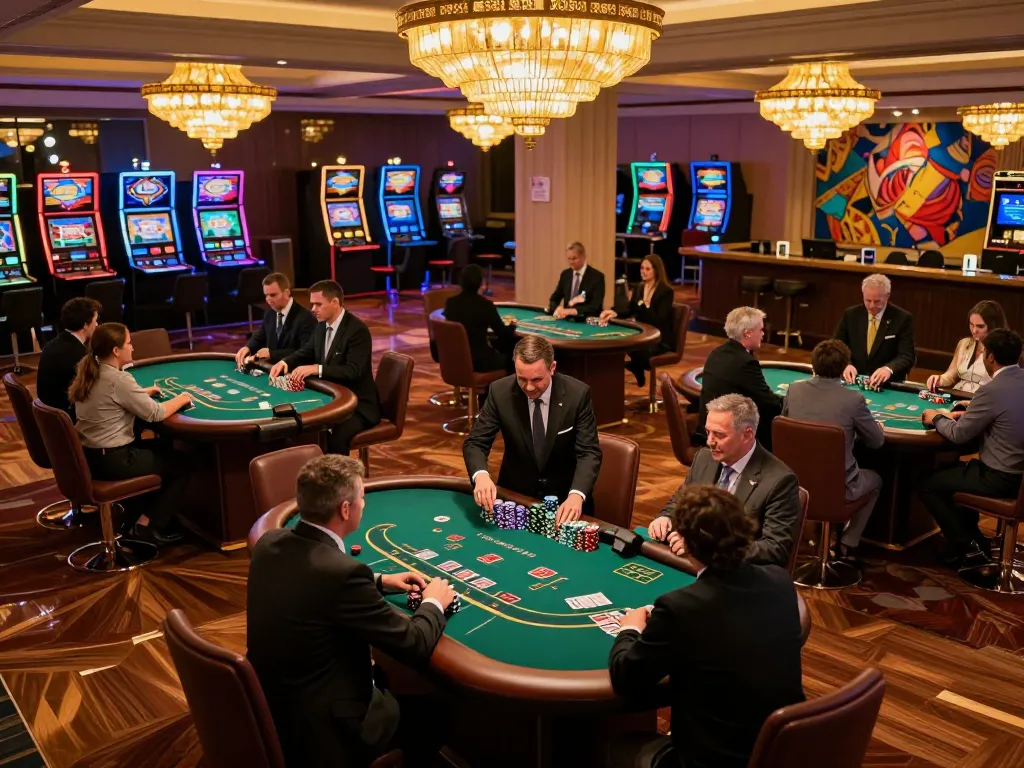 Experience dynamic blackjack action at an upscale casino featuring strategically placed giường bệnh nhân for comfort.
