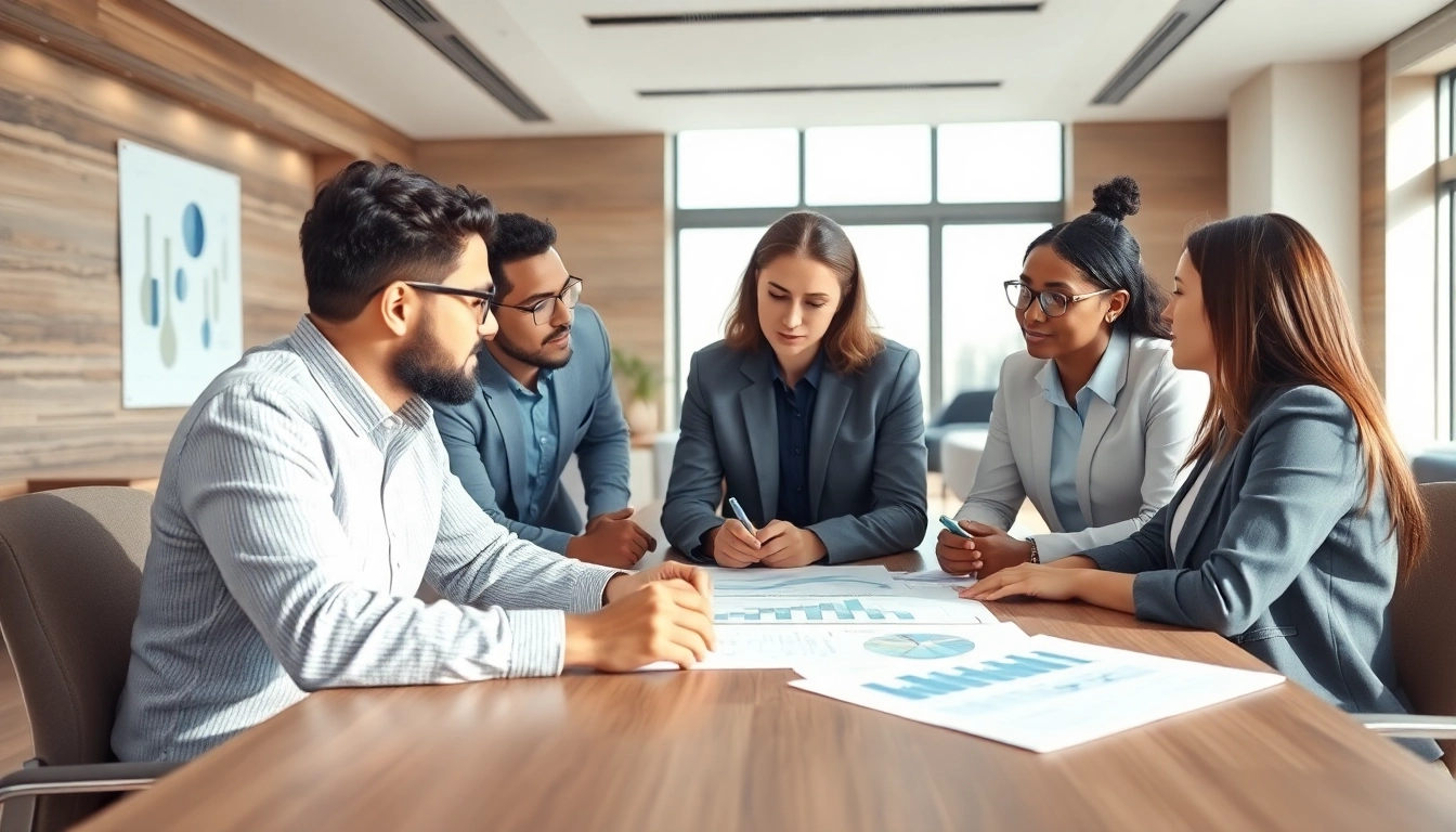 Crisis management consultant leading a strategy session in a modern office.