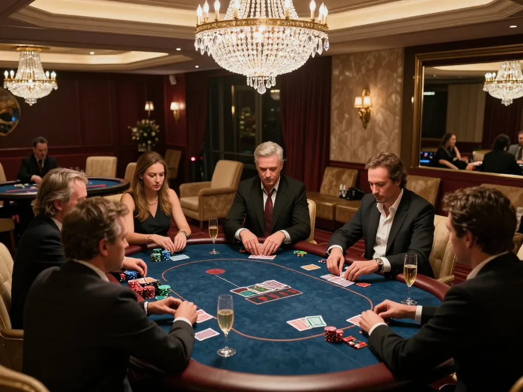 A VIP gambling experience at 789win vip with luxurious poker gameplay and chic decor