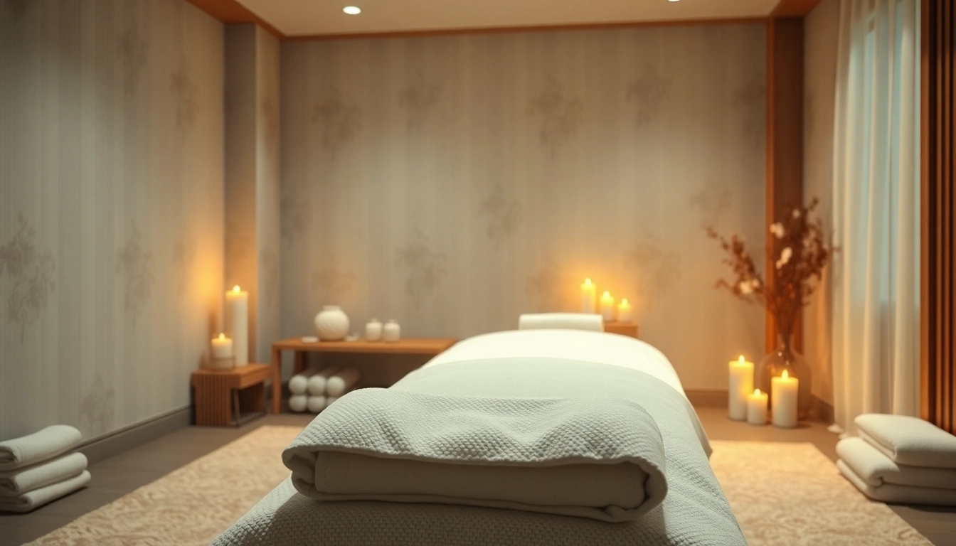출장마사지 serene environment with calming colors and professional setup