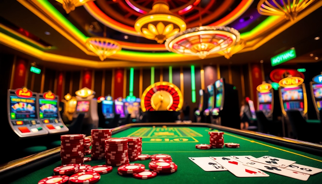 Engage in thrilling bets at Nhà cái OK365, where vibrant casino tables and games await.