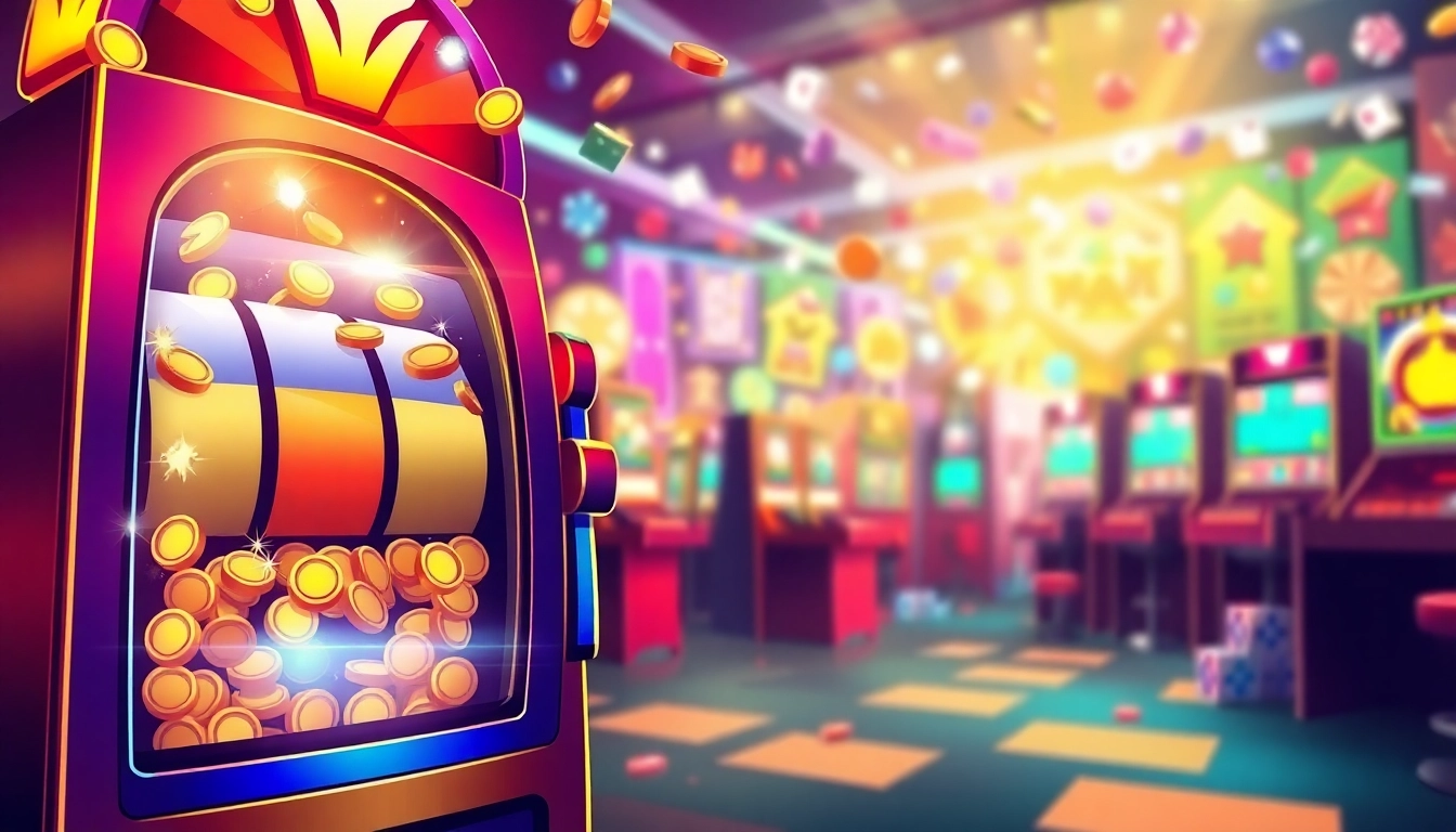 Mainkan petanitoto dengan mesin slot berwarna-warni yang memancarkan cahaya kemenangan.