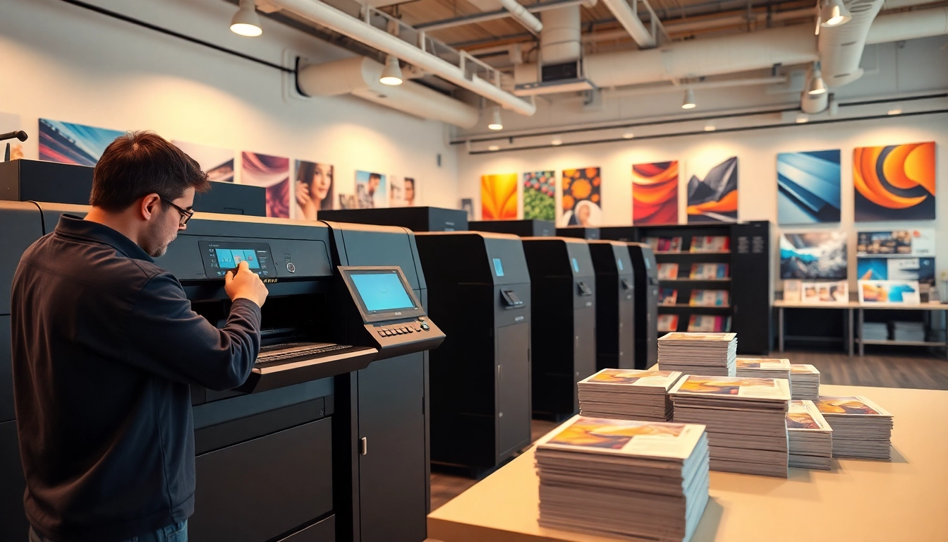 Optimized printing setup at an edmonton print shop featuring vibrant materials and advanced technology.