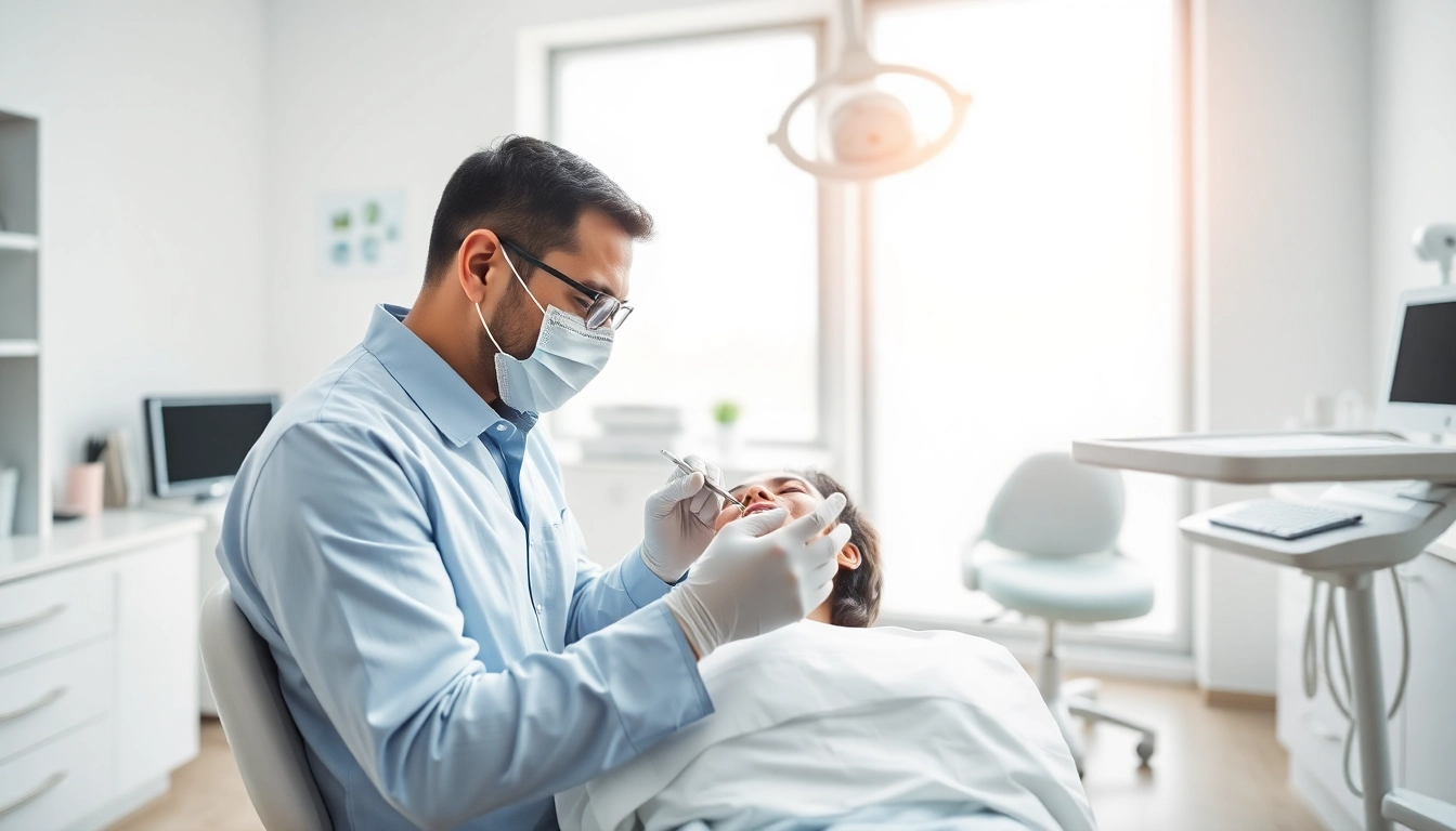 Optimizing seo für zahnärzte in a modern dental clinic setting with patient care.