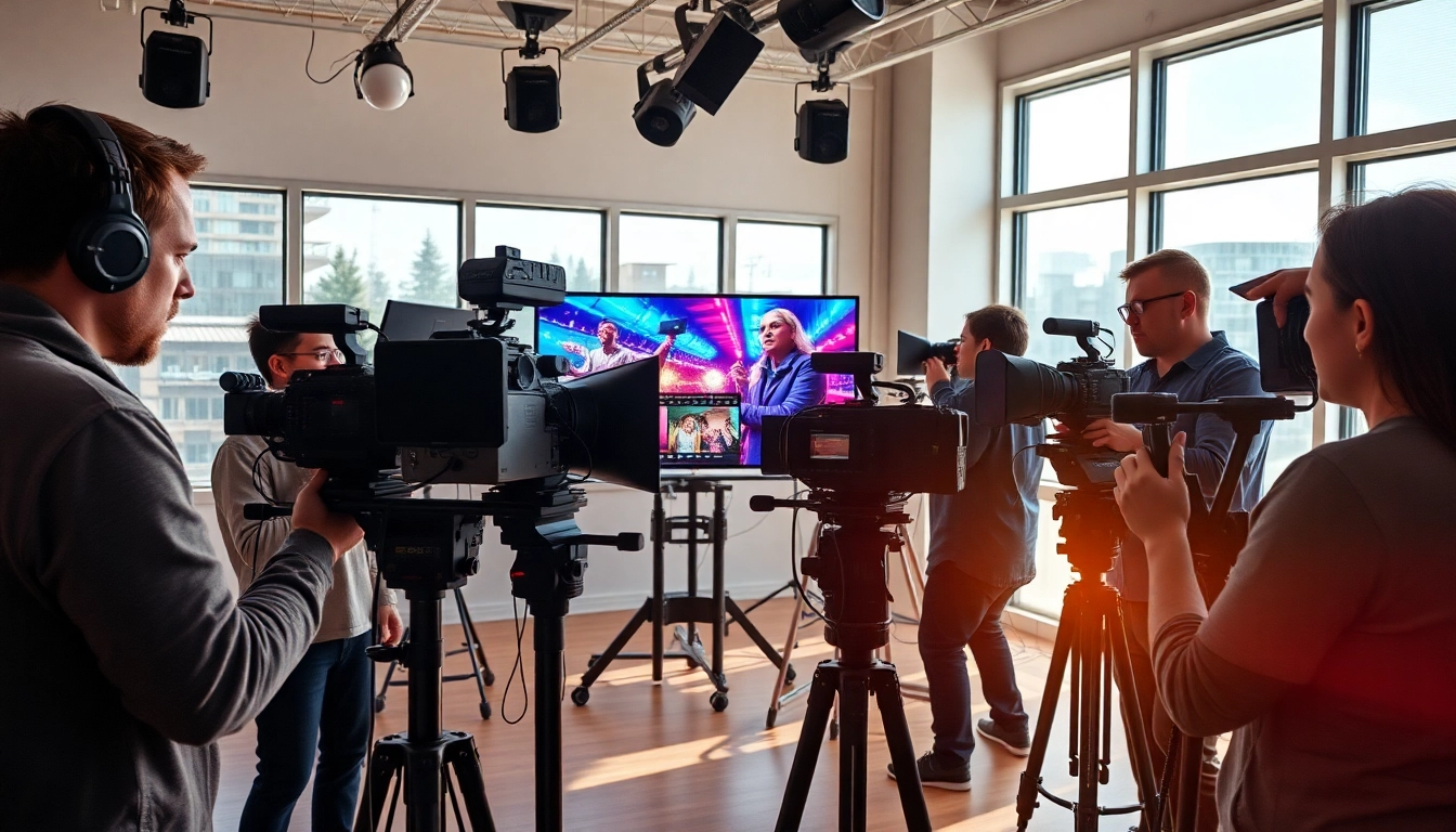 Expert team engaged in video production edmonton enhancing a studio project.