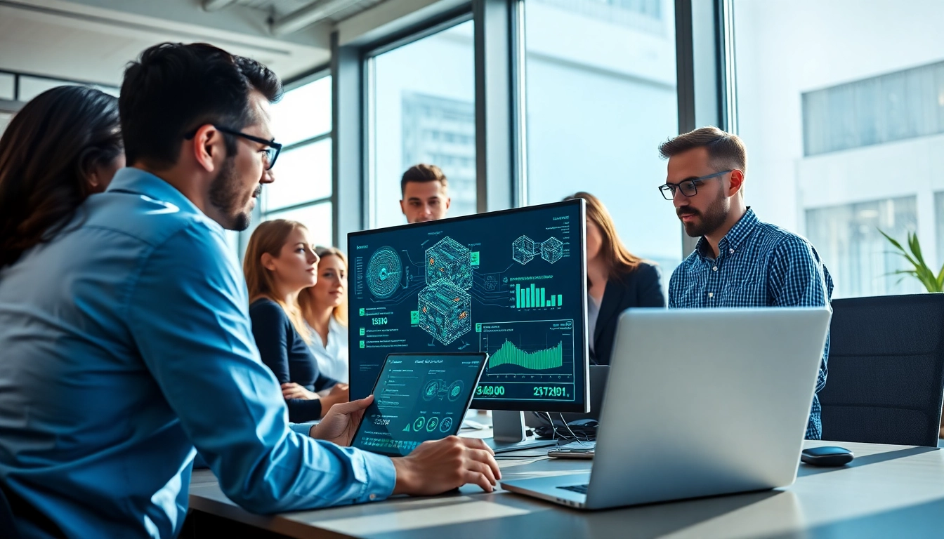 Explore the advanced AI testing platform at https://benchbot.ai showcasing a dynamic team collaborating on innovative solutions.