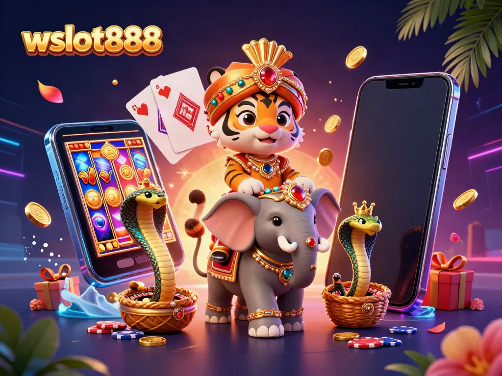 Raih jackpot dengan wslot888 dalam ilustrasi kasino yang kaya warna dan detail