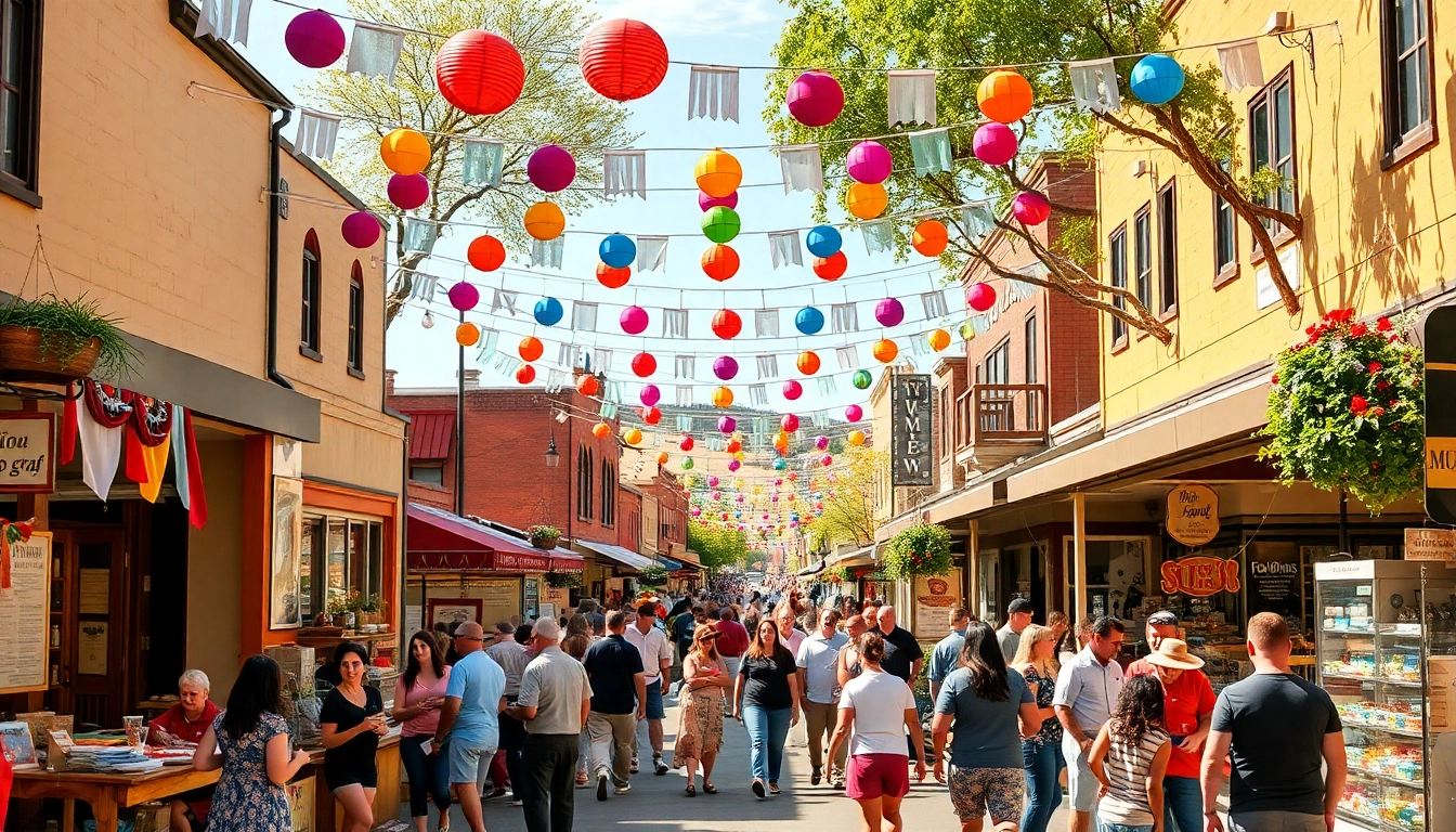Local vendors at a street festival in Clarksburg, CA, showcasing community spirit and vibrant atmosphere.