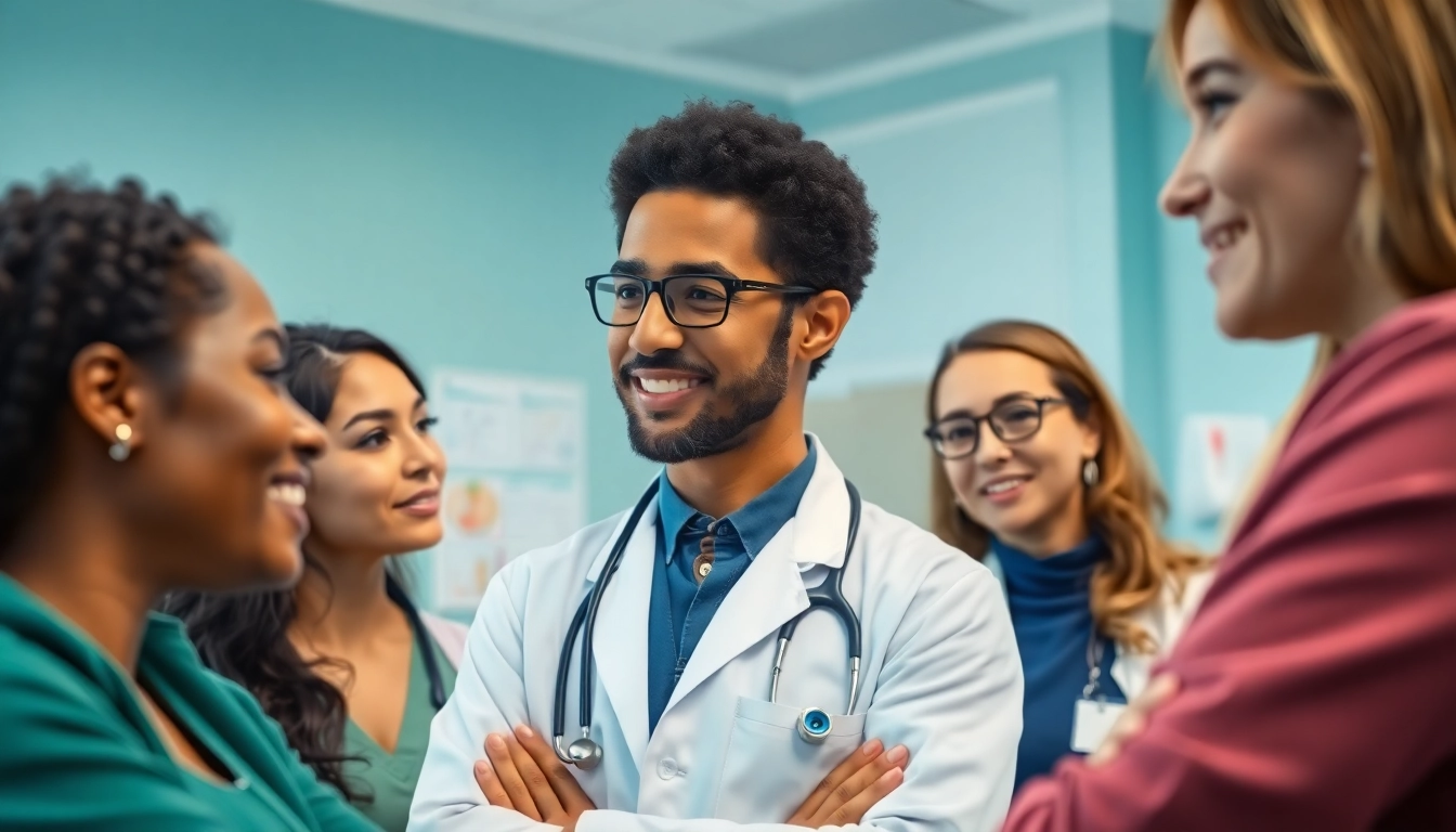 Engaging discussion about Health between patient and doctor in a modern clinic setting.