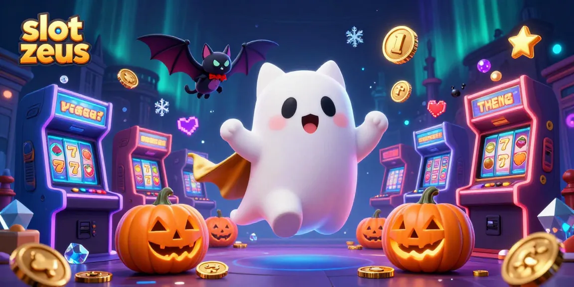 Experience thrilling gameplay with slot zeus featuring a ghost cat and vibrant slot machinery.