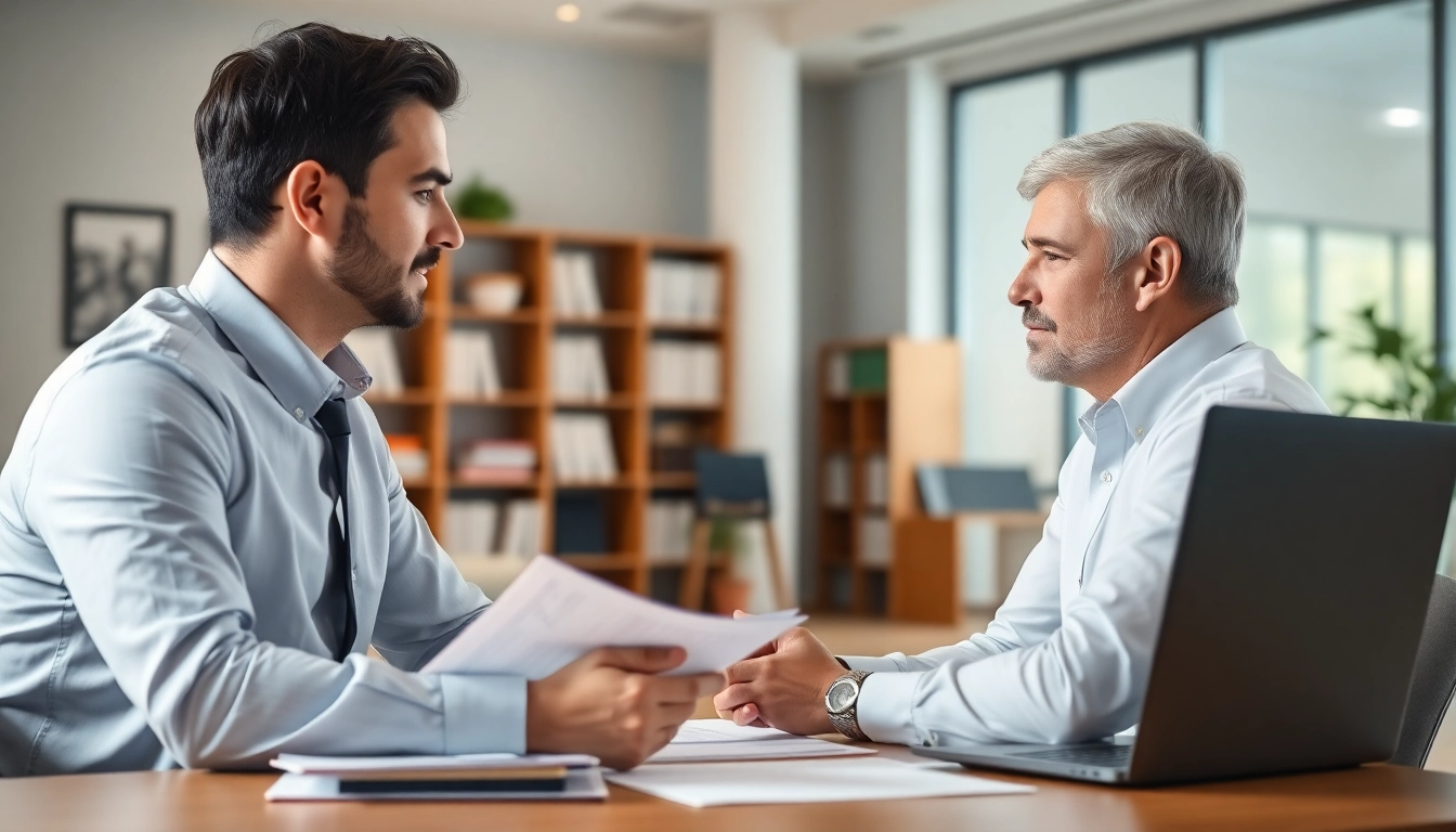 Tax Consultant in Kenya advising a client in a bright office, showcasing professionalism and expertise.