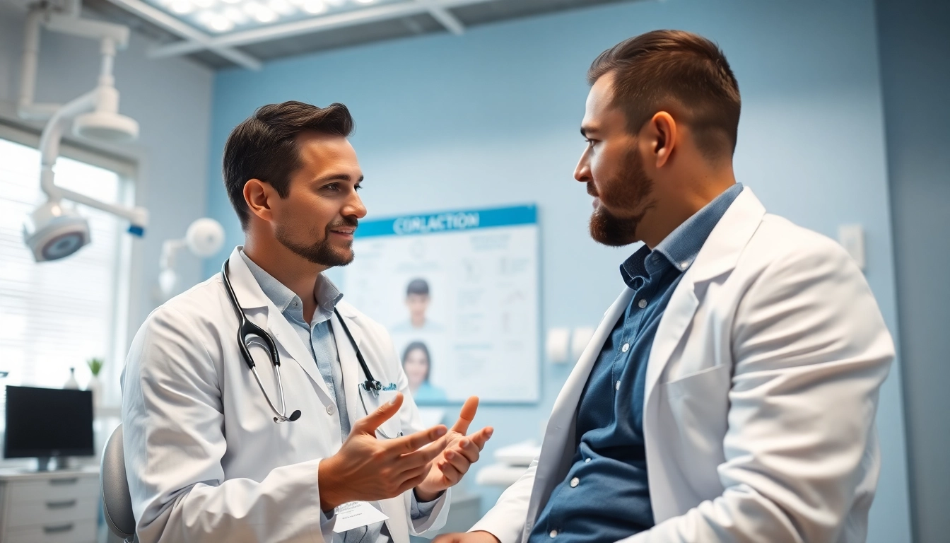 Consultation for hair transplant london in a modern clinic, highlighting expert advice and care.