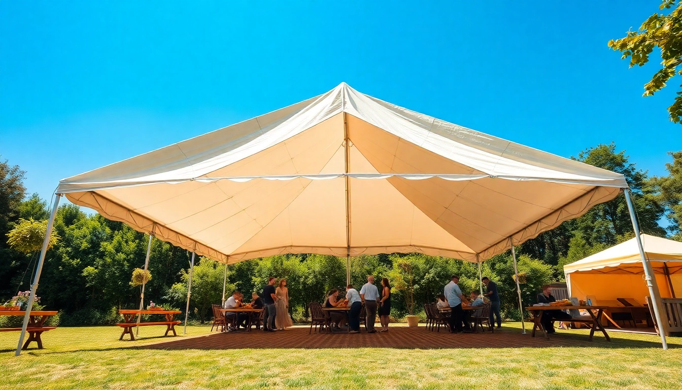 Canopy tent setup inviting guests to enjoy a sunny outdoor gathering.