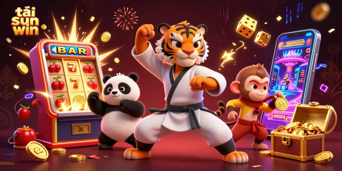 Play exciting games at tải sun win with a dynamic illustration showcasing a thrilling casino scene.