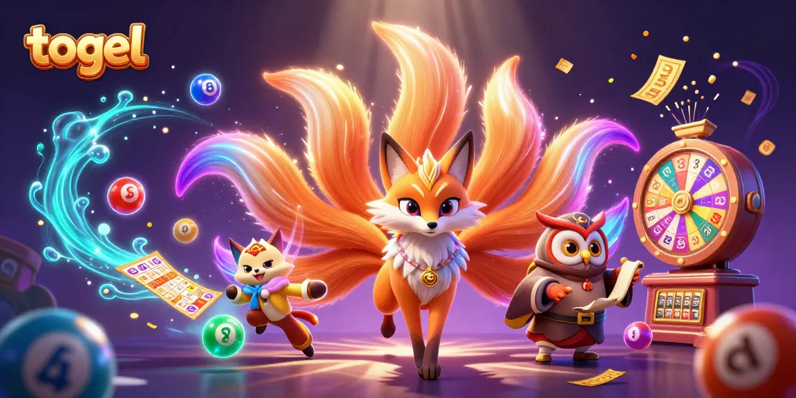 Experience the thrill of togel with vibrant colors and cartoon characters in a dynamic gambling scene.