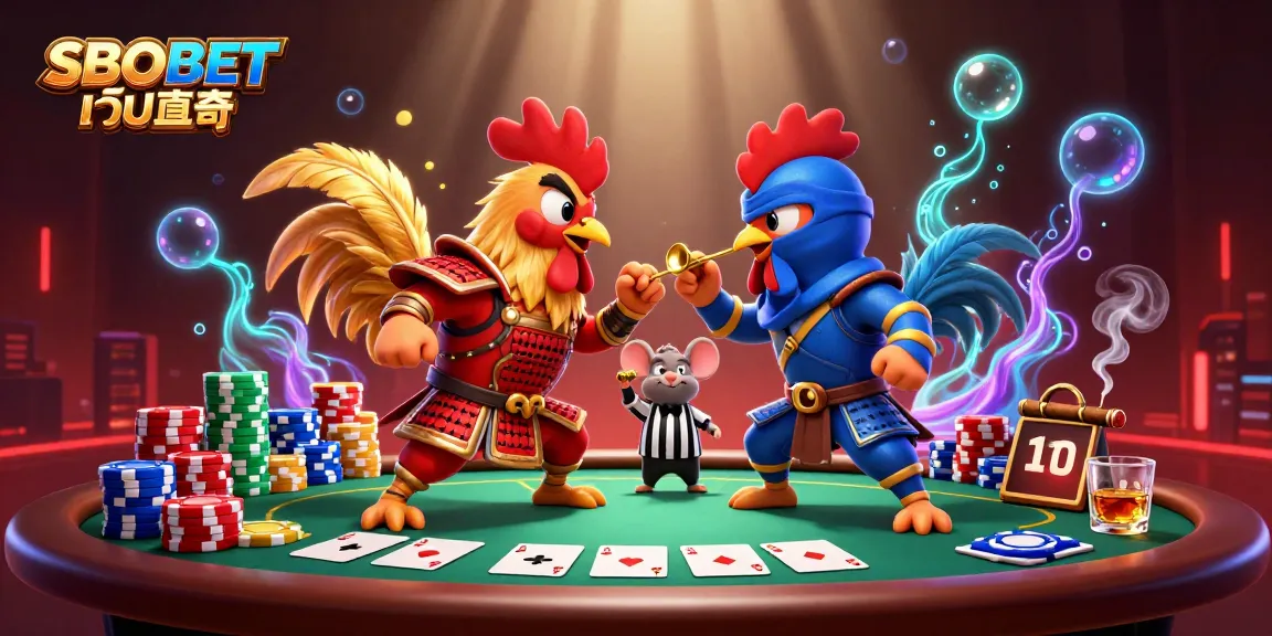 Engage in winning strategies with SBOBET เว็บตรง, where fighting roosters symbolize competitive spirit.
