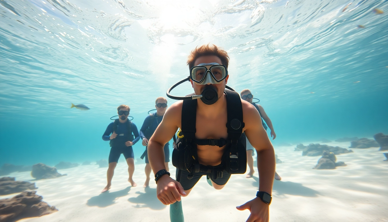 Dive into the world of Tauchschule with a professional instructor and eager students exploring underwater wonders.