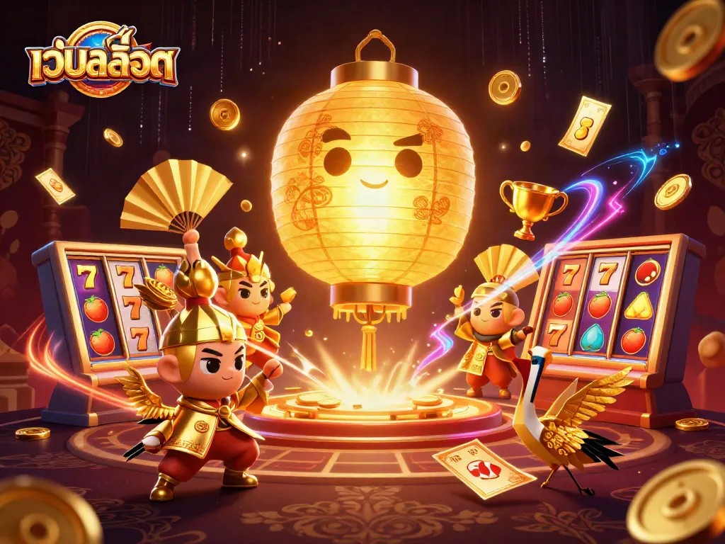 เล่นเว็บสล็อต กับเกมสล็อตที่สว่างไสวและสัญลักษณ์โชคดีในบรรยากาศคาสิโน