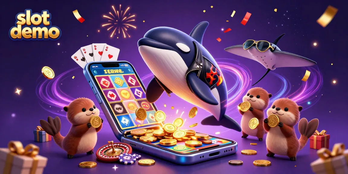 Engage with the slot demo featuring whimsical characters and vibrant casino elements in a lively scene.